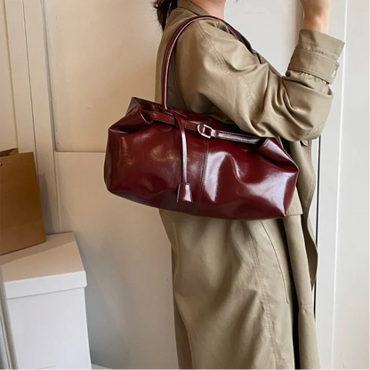 2025 New PU Leather Tote Bag Slouchy Hobo Handbag Fashion Shoulder Bag Large Top Handle Bag for Women Work Shopping Travel