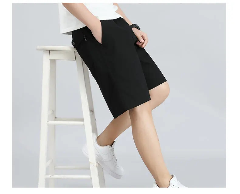 Men's Lightweight Cotton Summer Casual Shorts Loose Wide-Leg Fitness Exercise Work Shorts Comfortable Breathable