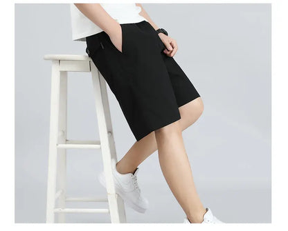 Men's Lightweight Cotton Summer Casual Shorts Loose Wide-Leg Fitness Exercise Work Shorts Comfortable Breathable