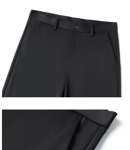 Men's New Loose Straight Leg Elastic Formal Pants, Business Tiger Head Western Style, All Seasons, Casual & Formal Wear