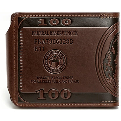 Cool Wallets for teen boys Ages 10-18, Cash with ID Window Cardholder,Faux Leather Wallet for Teen boys,Zippered Wallet for Teenagers,Teenage Teenager Youth Gift. (Brown dollar pattern)