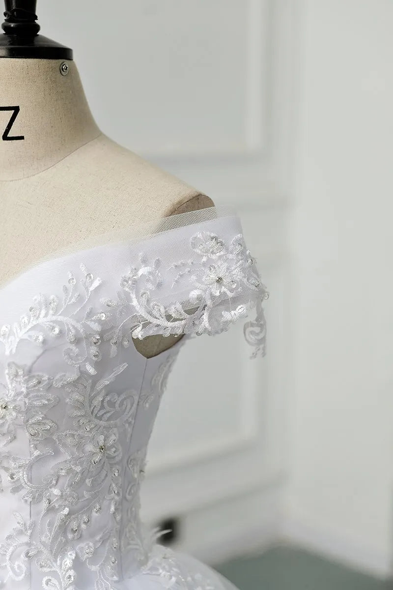 Off The Shoulder Princess Sweetheart Wedding Dress For Women Glitter Sleeveless 2025 Vintage Bride Bridal Customized