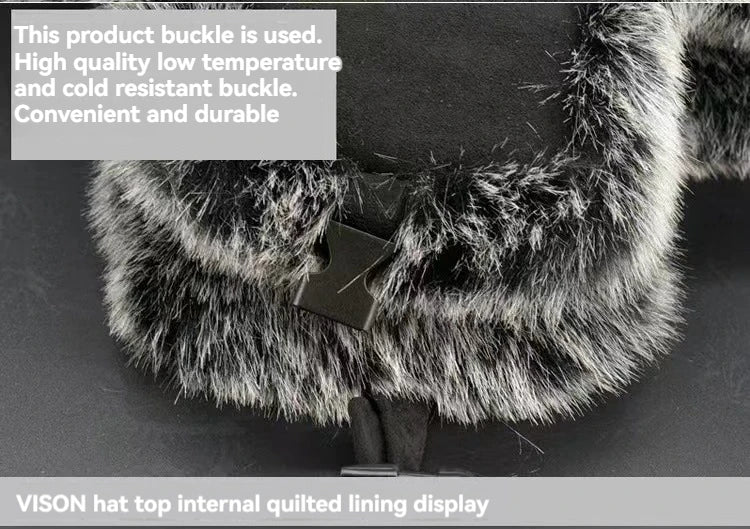 Men's Winter Trapper Aviator Trooper Earflap Warm Russian Waterproof Ski Hat Bomber Cap Russian Warm Ear Protectors Hats