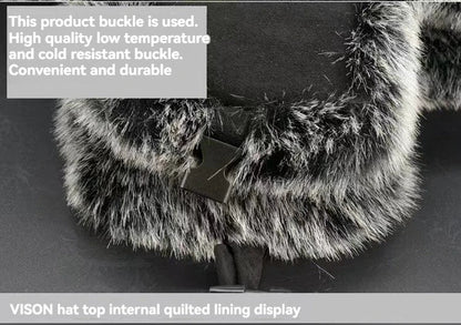 Men's Winter Trapper Aviator Trooper Earflap Warm Russian Waterproof Ski Hat Bomber Cap Russian Warm Ear Protectors Hats