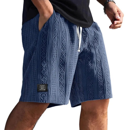 Men's Jacquard Casual Shorts Summer Harajuku Solid Sweatpants Fashion Men Short Pants Retro Men Clothes Roupas Streetwear New