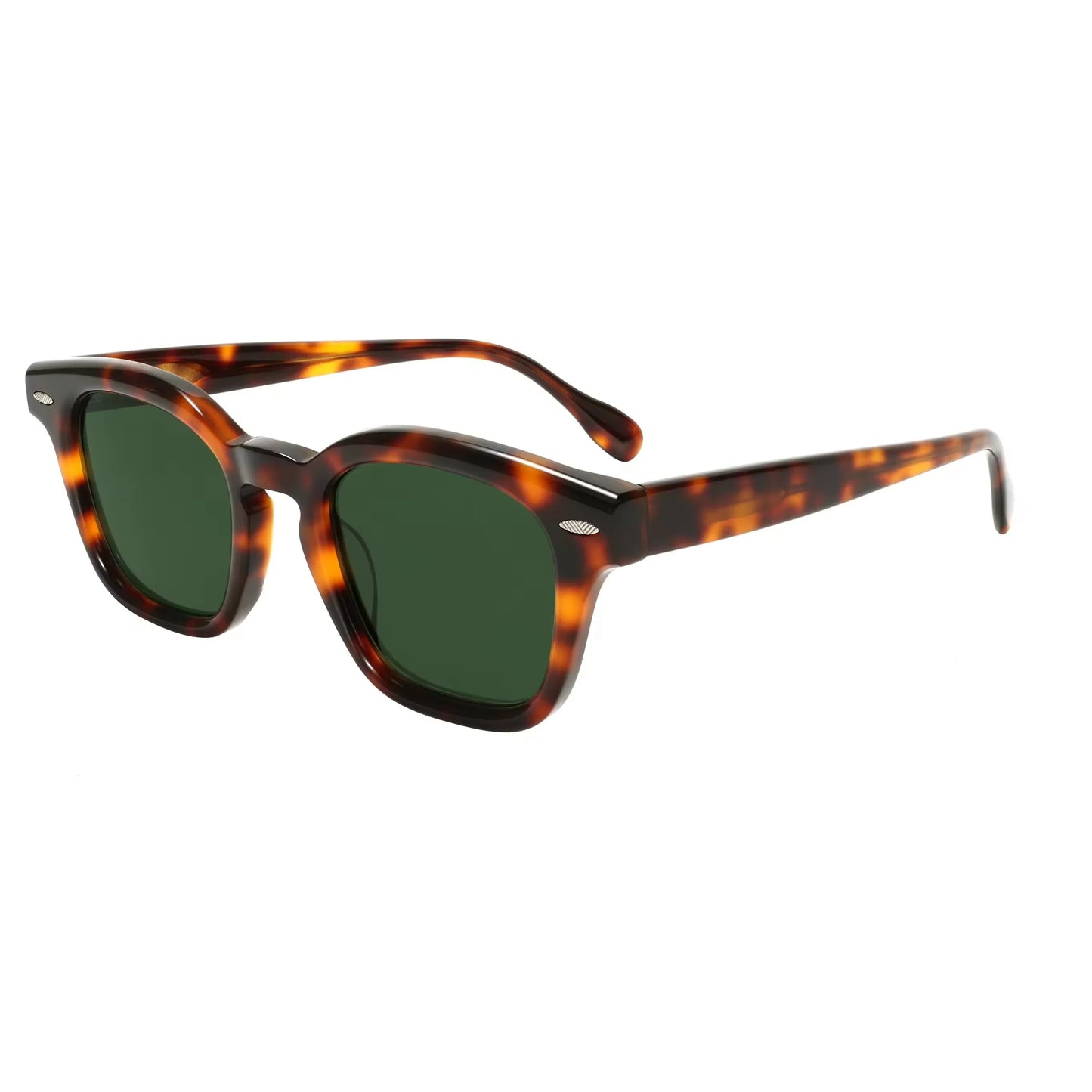 Acetate Sunglasses Vintage Rivet UV400 Non Polarized Lens Unisex High End Designer Sun Glasses Fashion Retro