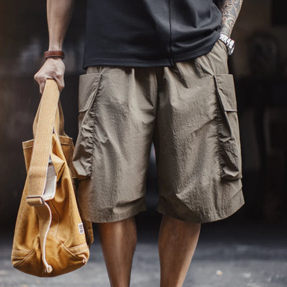 2026 New American Retro Mountain Lightweight A-line Shorts Men Big Pocket Functional Straight Leg Summer Pants Cargo Pants