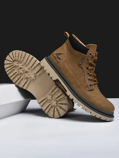 Handmade Men Boots Autumn Outdoor Hiking Boots Ankle Winter Leather Shoes Sneakers Hombres Botas High Top Footwear Anti Slip
