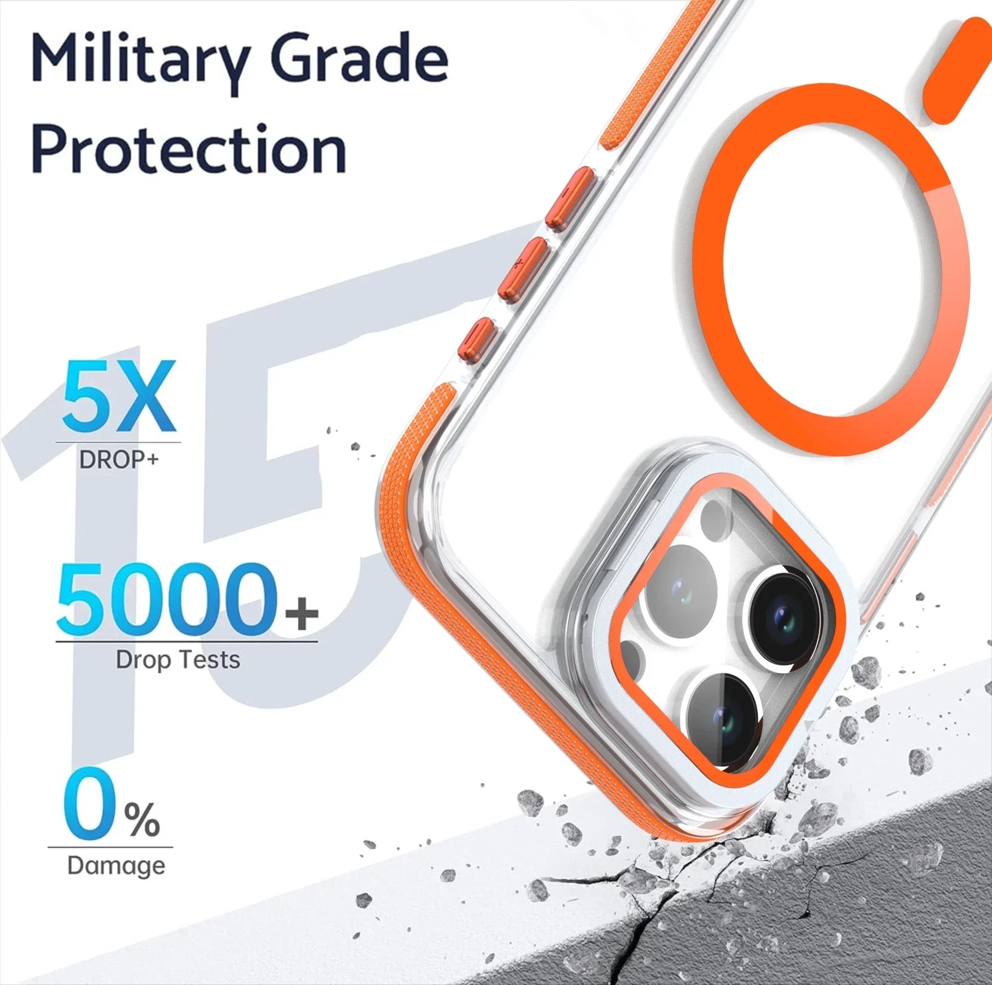 Camera Protector Stand Magnetic Phone Case for Magsafe iPhone 16 15 14 Pro Max Plus 13 12 11 Cases Clear Shockproof Hard Cover