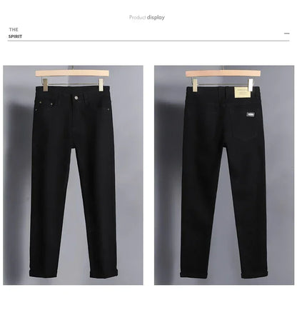 Spring Autumn Fashion Brown Business Casual Stretch Denim Pants Male Brand Trousers Men's Clothing Slim Jeans Plus Size 28-44