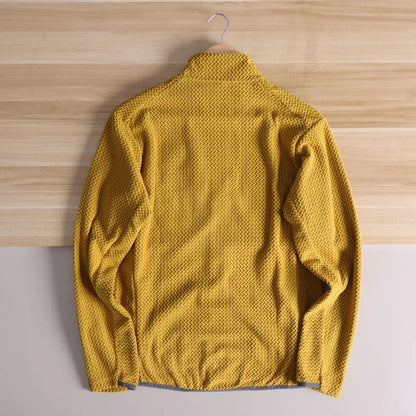 Lightweight Breathable Quick-Dry Fleece Fabric Jacket Stand Collar Outdoor Sports Men's Spring 2025 Versatile Modern Style