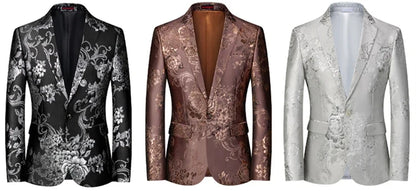 2026 New Men's Pink Embroidered Suit Jacket, Wedding Party Dress Coat, Fashionable Slim Male Blazers, Asian Size M-5XL 6XL