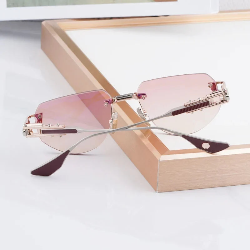 Rimless 164 Grand-imperyn Luxury Sunglasses Irregular Square Alloy High Quality Gradient Classicla Boundless UV400 Outdoor Gafas