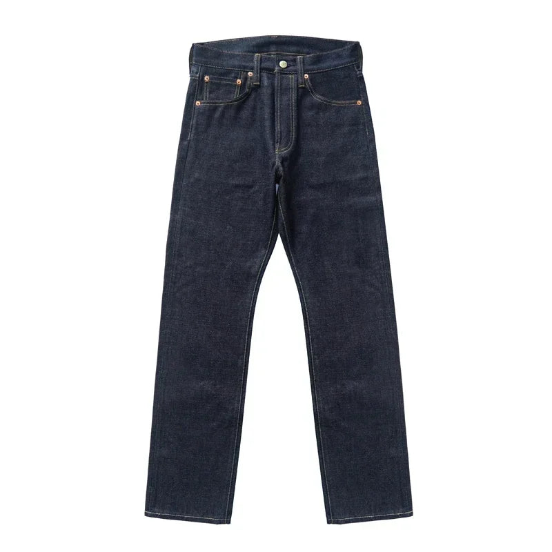 Mens Jeans Rainbow Sanforized Selvedge Denim Jeans Man Python Skin Labels Regular Fit 14 Oz