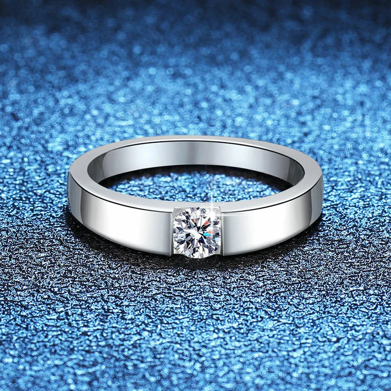 4mm D Color Moissanite Ring for Couple Women Men 925 Sterling Silver Lab Diamond Engagement Wedding Rings Jewelry Bands