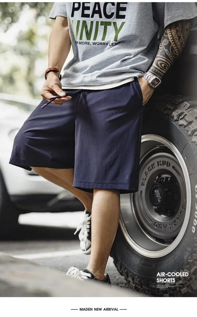 UPF 50+ Cool-Touch Shorts Men's Summer Knit Basketball Shorts with Elastic Waist Lightweight Quick-Dry Bottom for Running