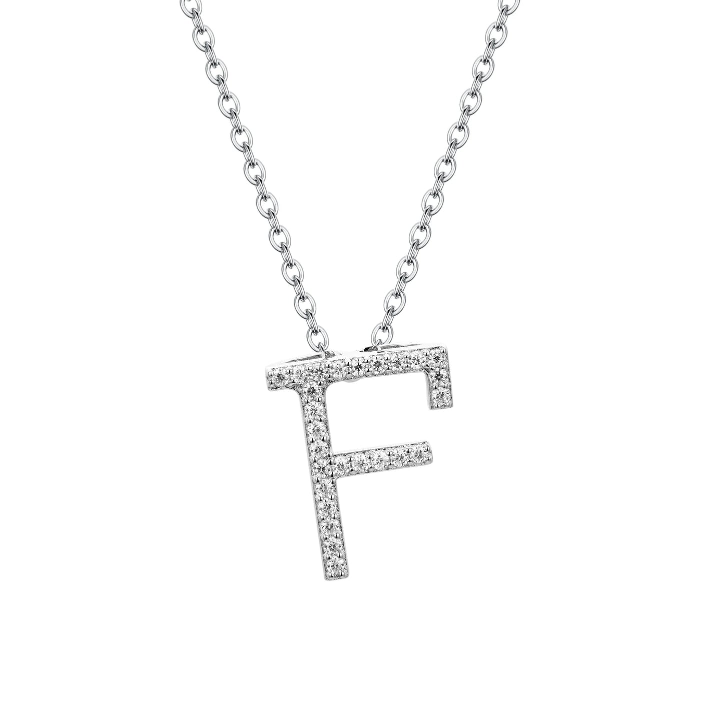D VVS1 Color Moissanite Letters Necklace Pendant 100% 925 Sterling SIlver for Women Man Fine Jewelry Accessories Gift