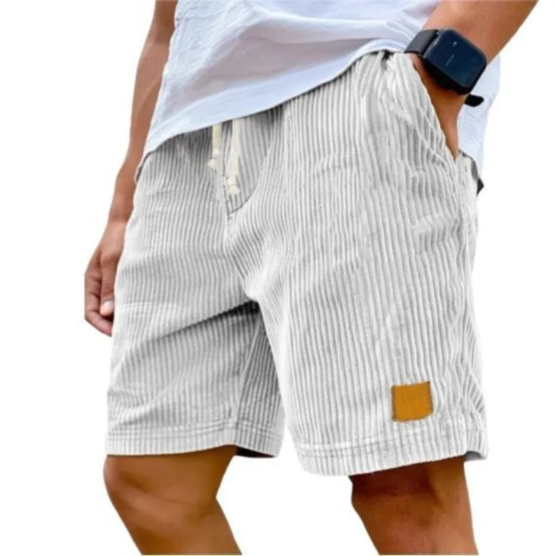 Men's Retro Corduroy Casual Shorts Men Fashion Solid Sweatpants Harajuku Corduroy Short Pants New Men Clothing Roupas