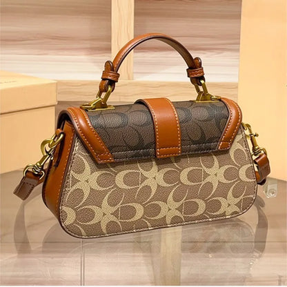 Light luxury niche design contrasting color saddle bag 2025 new high-end handbag versatile single shoulder crossbody bag