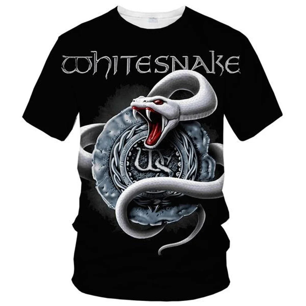 Hot Sale Whitesnake Men's/women's Fashion Slim T-shirt 3D Print T-shirt Casual Top Kids Clothing Plus Size 100-6XL Oversize