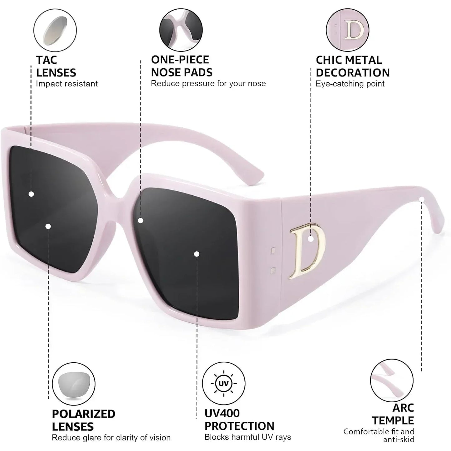 2026 New Polarized Cat Eye Sunglasses Women Driving Travel Luxury Letters Sun Glasses Ladies Unisex Eyewears Gafas De Sol UV400