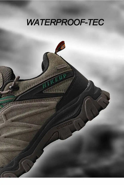 High Quality Leather Hiking Shoes Durable Outdoor Sport Men Trekking Leather Shoes Lace-Up Climbing Hunting Sneakers