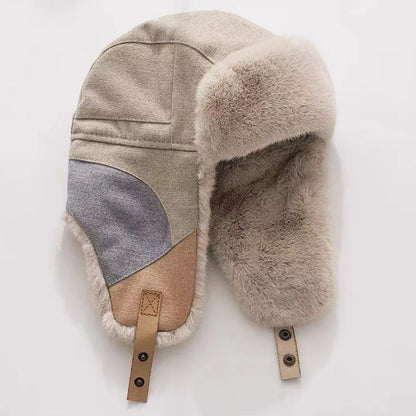 Russian Hat Men Women Winter Fur Hats Male Female Patchwork Russian Hat Thick Warm Ski Earflap Cap Windproof Bomber Hats