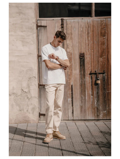 2026 Summer New Oversize 310gsm 100% Cotton T-shirts Men Quality Breathable Solid Color Comfortable Tops