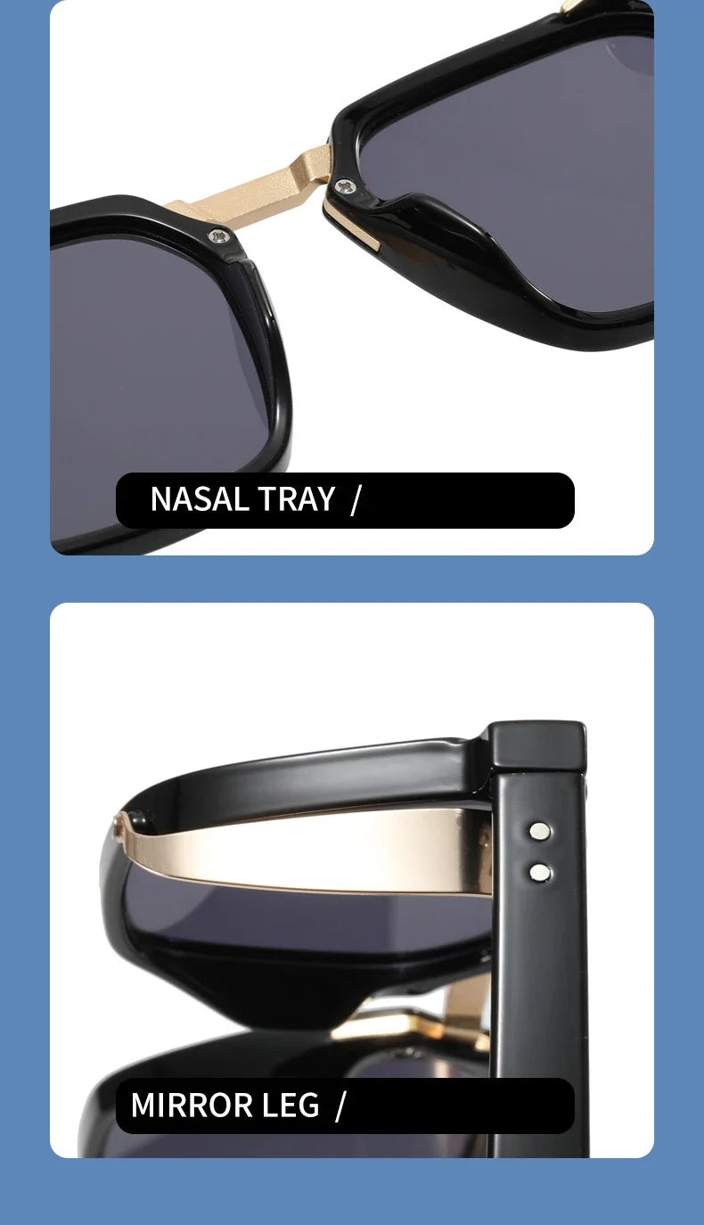 2023 Fashion Punk Sunglasses For Men Vintage Square Steampunk Glasses Luxury Sunglasses Women Trending Sonnenbrille Gafas De Sol