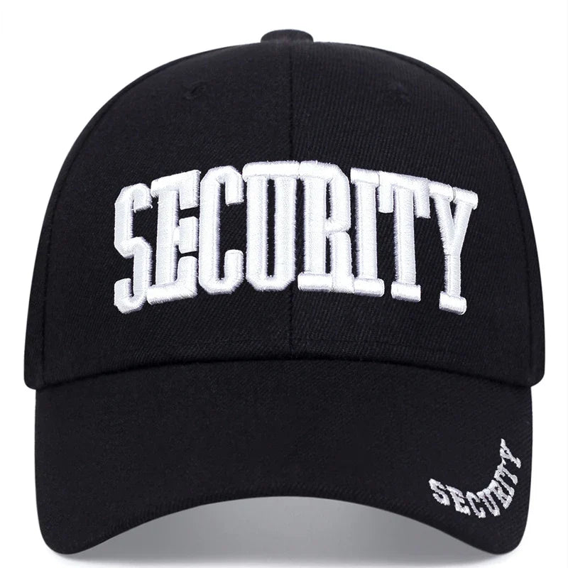 Unisex SECURITY Embroidery Baseball Caps Spring and Autumn Outdoor Adjustable Casual Hats Sunscreen Hat