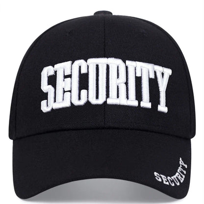 Unisex SECURITY Embroidery Baseball Caps Spring and Autumn Outdoor Adjustable Casual Hats Sunscreen Hat