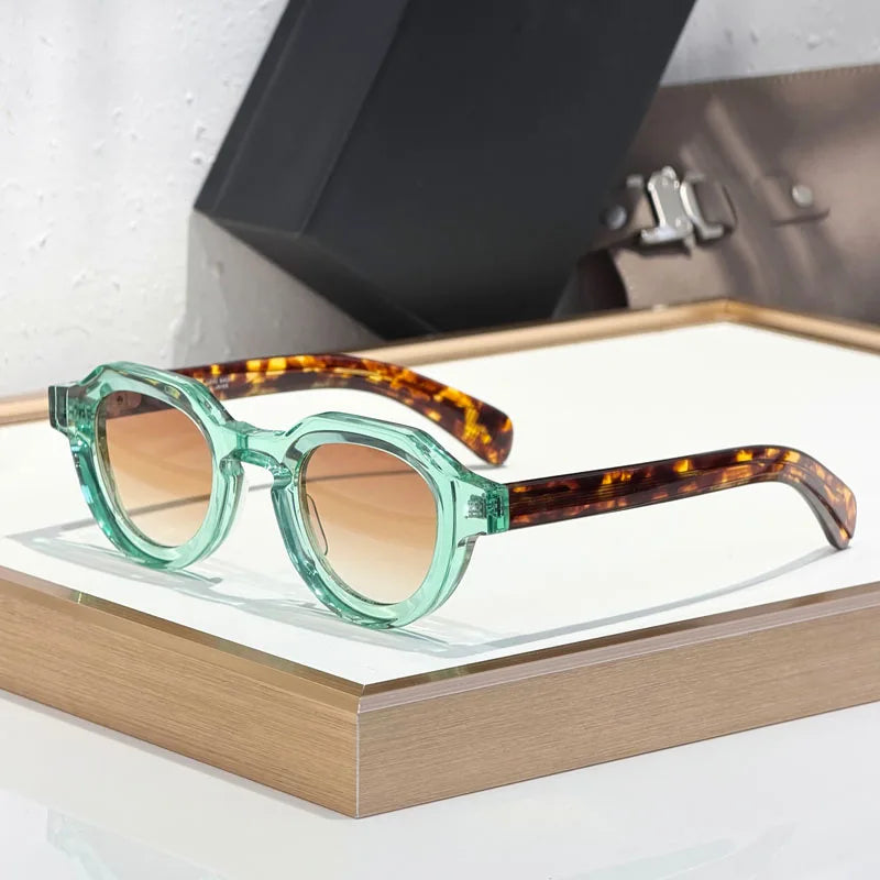 Handmade Designer Sunglasses Square for Men Women Street Fashion High Quality UV400 Classical Retro Eyeglasses with Case
