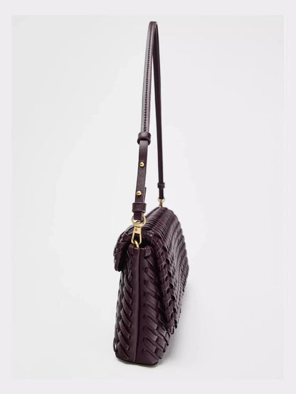 Luxury Woven Women's Bag Fashion PU Leather Shoulder Bags for Women Cover Flap Envelope Crossbody Bag Designer Bags Clutch Purse