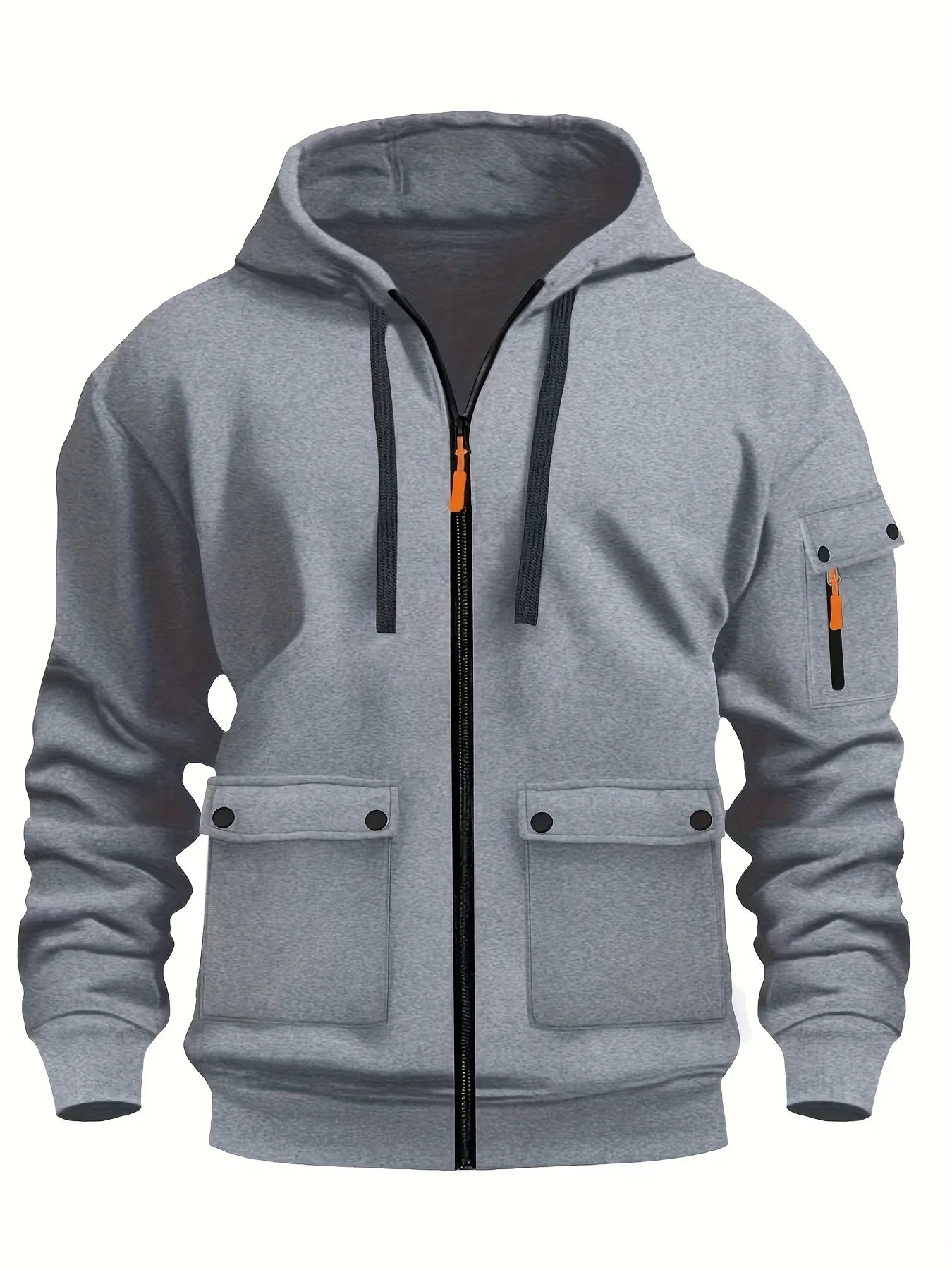 Zipper Hoodies 2025 Autumn Winter Men's New Long Sleeve Hooded Sweatshirt Fashion Pocket Decoration Male Fleece Outfit Sports