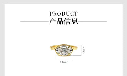 S925 Silver 7 * 11mm Elliptical White Zircon Ring Set with Classic Fashion Women's Jewelry