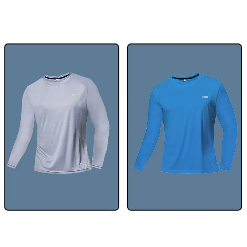 Men Long Sleeve Sport T-shirt Quick Dry Running Shirt Breathable Anti-sweat Top Gym T Shirt Men Fitness Gym Clothing Men 2023