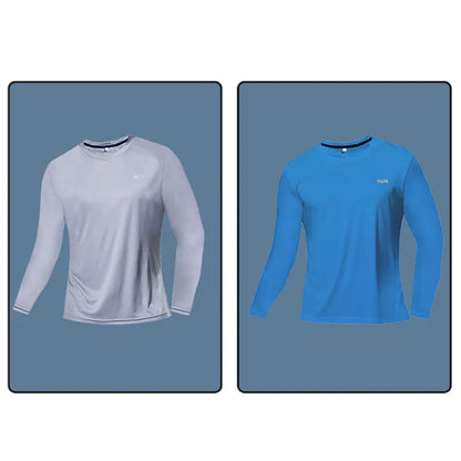 Men Long Sleeve Sport T-shirt Quick Dry Running Shirt Breathable Anti-sweat Top Gym T Shirt Men Fitness Gym Clothing Men 2023