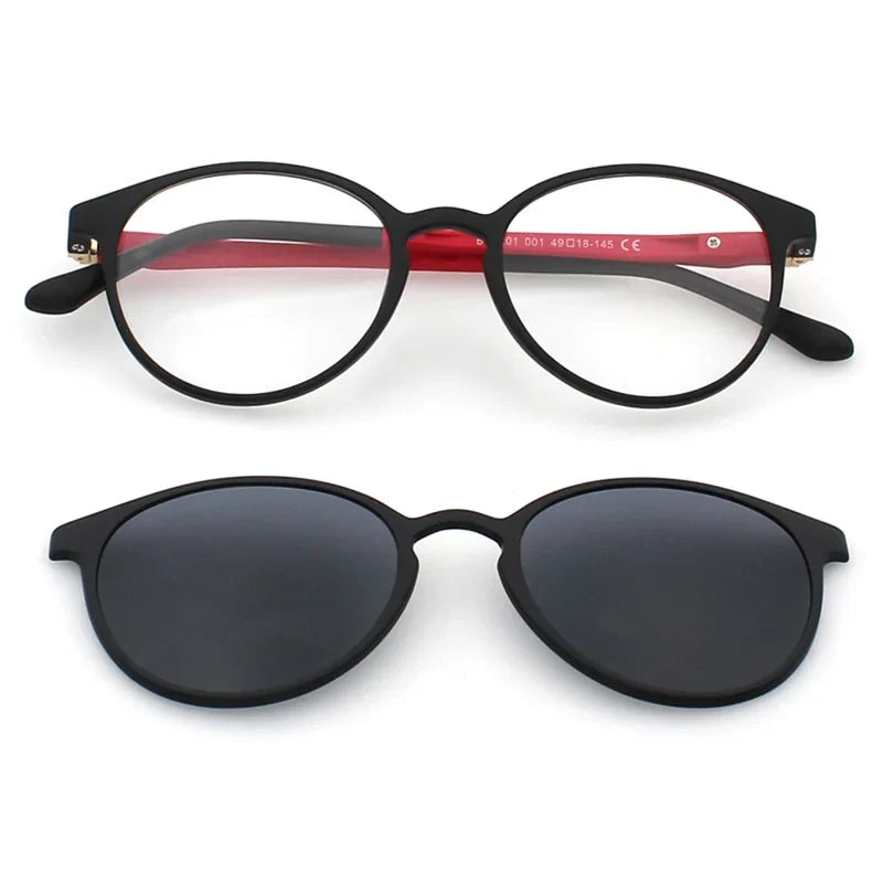 Magnetic Clip On Sunglasses Polarized Sunglasses Myopia Glasses Frame 2 in 1 Fashion Optical Shade Prescription Eyewear