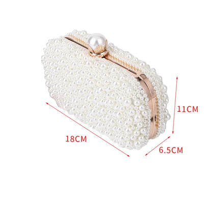 Luxury Wedding Evening Dress Bag Chain Shoulder Bag Women's Pearl Wallet Women's Party Handbag Fashion Designer Brand Purse