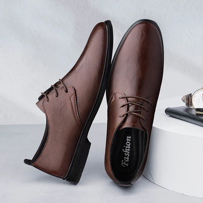 High Quality Handmade Casual Leather Business Shoes Mens Formal Oxford Office Shoes Fashion Lace-up Casual Flat Designer Shoes