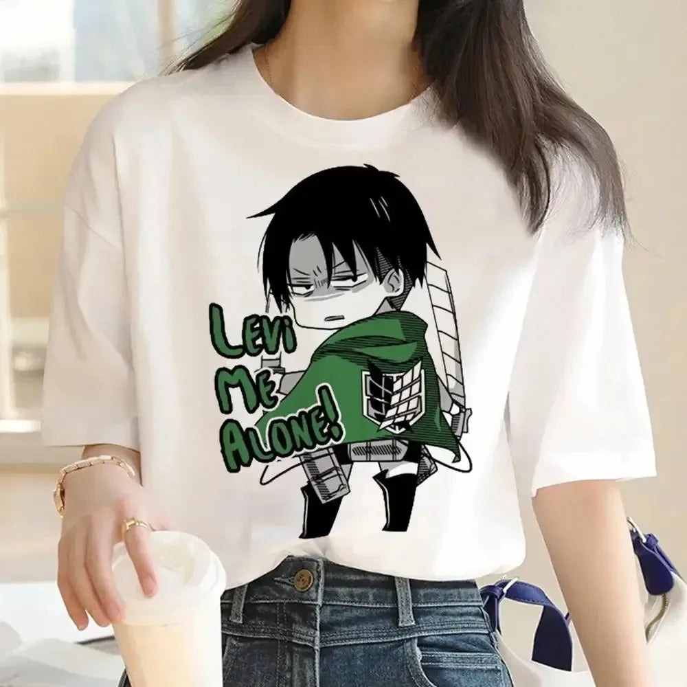 2024 New Anime Attack Titan Graphic Printing Harajuku T-Shirt Casual Fashion Short Sleeve Plus Size T-Shirt Ladies Short Sleeve