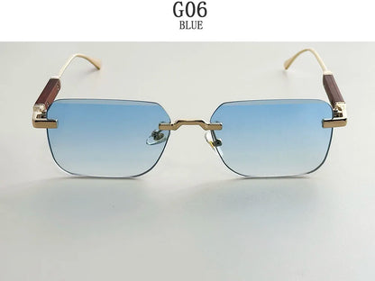 Rimless Sunglass Men Vintage 2025 Fashion Glasses Square Sunglasses Women Trendy And Fashionable Gafas De Sol Hombre Zonnebril