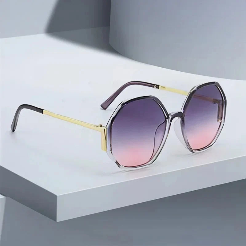 2026 New Sunglasses for Women Avant Garde Geometric Multi-color Gradient Frame Transparent Glasses
