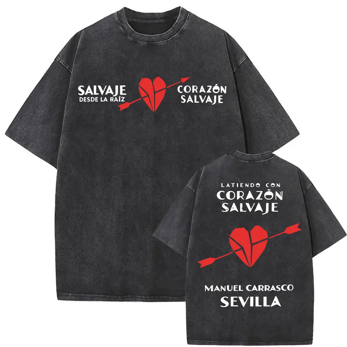 Manuel Carrasco Salvaje Desde Ia Raiz 2026 Vintage Washed T-shirt Men Women Fashion Hip Hop Punk 100% Cotton T Shirts Streetwear