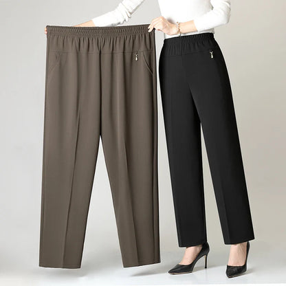 2025 Autumn Fashion Pants Brand Elastic Waist Size Women's Plus Size Thin Pants Casual Office Outdoor Pants