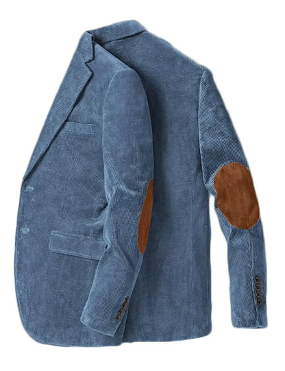 Men's Corduroy Blazer Business Casual Jacket with Elbow Patch Spring Fall Sport Coats Fashion Casual Single Breasted Men Jacket