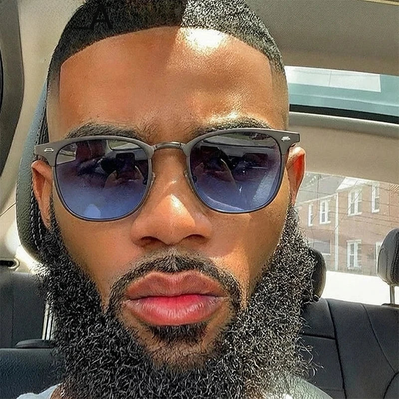 New Arriavl Square Sunglasses Men 2026 Luxury Brand Metal Frame Retro Punk Sun Glasses Male Driving Shades Vintage Eyewear UV400