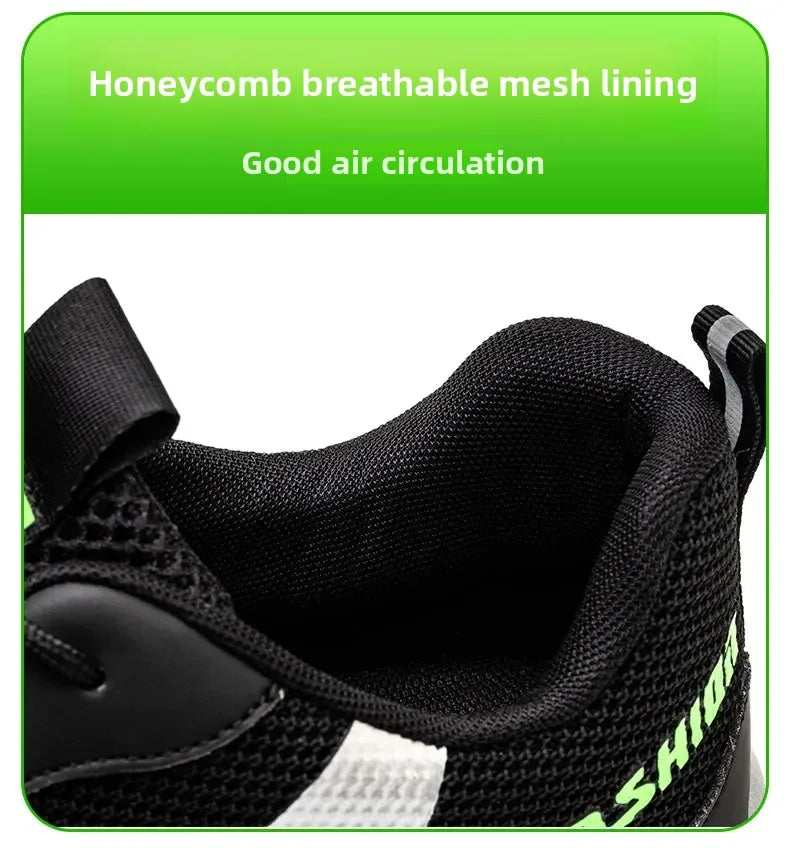 Fashion Insulation 6KV Plastic Toe Cap Labor Protection Shoes Anti Nail Indestructible Work Safety Boots Sneakers Male Footwear