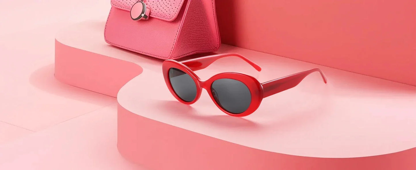 Handmade Acetate Oval Polarized Sunglasses Women Thick Frame UV400 Protection Sun Glasses for Ladies Shopping Gift