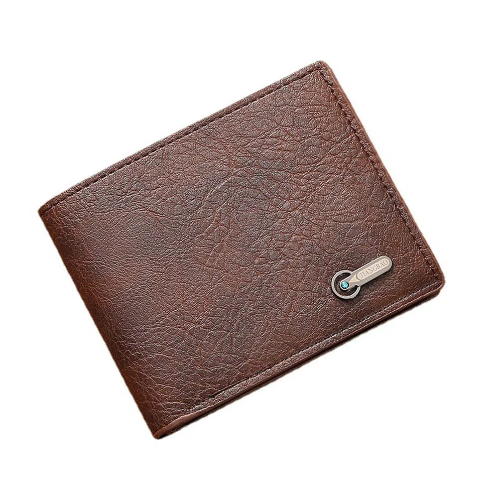Men Purse Black Coin Wallet Male Business Id Cards Holder Pu Leather Multiple Slot Casual Large Capacity Dollar Coin Money Bags